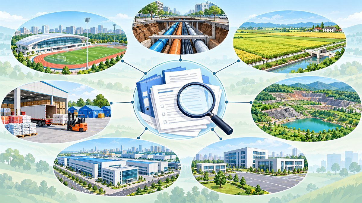 七类公共资金和项目审计场景原创示意图